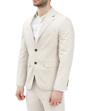 SELECTED Linen Cotton Rounded Jacket - White