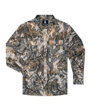 Raised by Coyotes Mesquite Pearl Snap Shirt - Gray