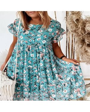 Mccolin Maryjane Florals Dress - Blue