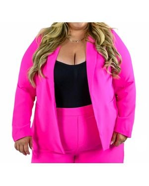 Skies Are Blue Scarlett Welt Pocket Blazer - Pink