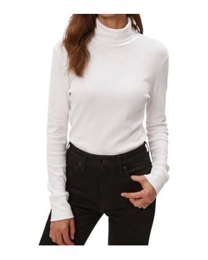 Michael Stars Jolene Supima Turtleneck Top - White