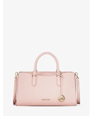 Michael Kors Outlet Arden Medium Leather Top-Zip Satchel - Pink