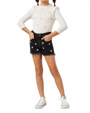 Hayden LA Floral Embroidered Shorts - Black