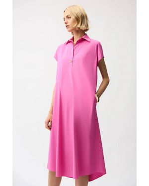 Joseph Ribkoff Trapeze Midi Shirt Dress - Pink