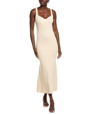 Endless Rose Sweetheart Neckline Knit Maxi Dress - Natural