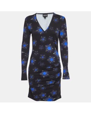 Just Cavalli Star Printed Jersey Midi Dress - Blue