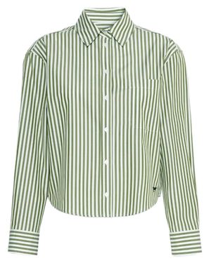 Weekend Vertical And Striped Cropped Shirt - Green