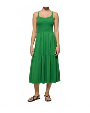 Nation Ltd La Penelope Smocked Midi Dress - Green
