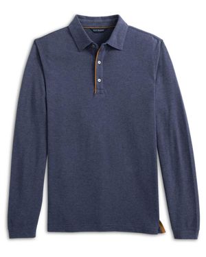 Scott Barber Pique Long Sleeve Polo - Blue