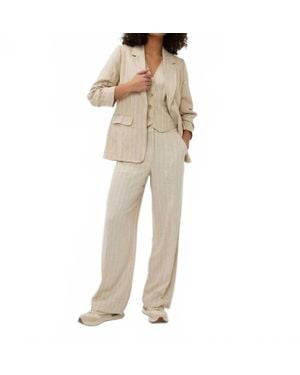 EsQualo Stripe Linen Blazer - Natural