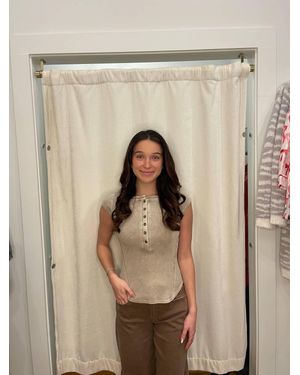 Blu Pepper Henley Girl Top - Natural