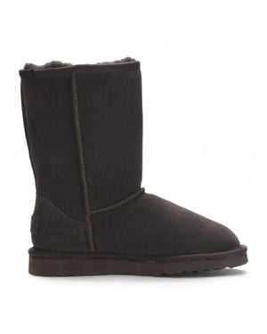 TruClothing Suede Winter Plush Lined Slip-On Ankle Winter Boots - Black