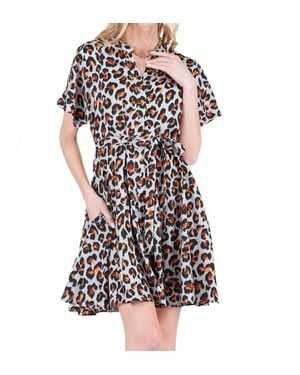 J joy Button Front Flared Mini Dress - Black