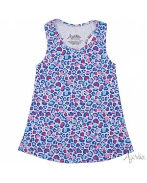 Azarhia Girl's Leopard Chic Racerback Tank - Blue