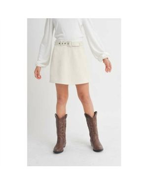 Sadie & Sage Tuscany Faux Suede Skort - White
