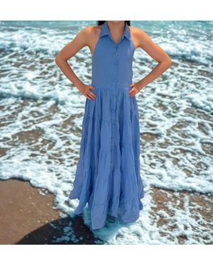 Erika Peña Kid's Soleil Maxi Dres - Blue