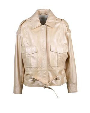 IRO Bocar Detachable Sleeve Leather Jacket - Natural