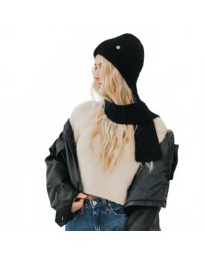 Pretty Simple Joy Dynamic Scarf And Beanie Duo - Black