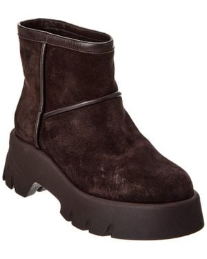 Gianvito Rossi Suede Platform Bootie - Brown