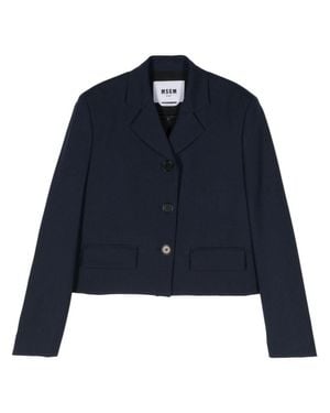 MSGM Short Jacket With Button Closure - Blue