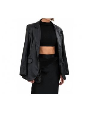 NonChalant Label Farrell Leather Blazer - Black
