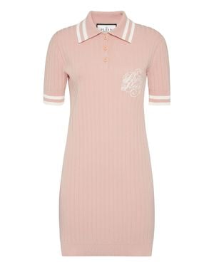 Philipp Plein Knit Polo Dress - Pink