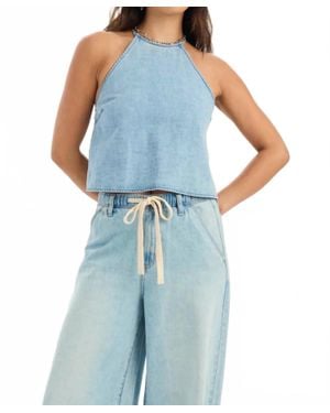 DAZE Tulip Halter Top - Blue