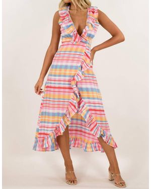 Never A Wallflower Long Wrap Dress - Pink