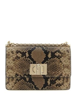 Furla Goatskin Crossbody Bag - Gray
