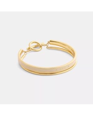 COACH Coach Enamel Double Bangle Bracelet - Metallic