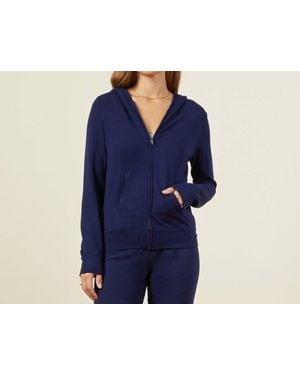 Monrow Supersoft Zip Hoodie - Blue
