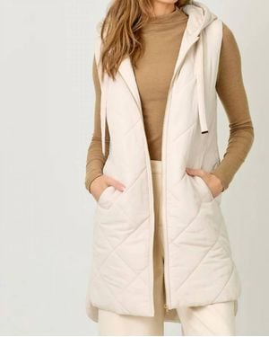 Mystree Long Puffer Vest - Natural