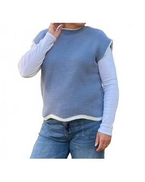 Eesome The Lining Ribbed Knit Sweater - Blue