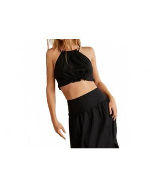 Crescent Halter Top And Skirt - Black