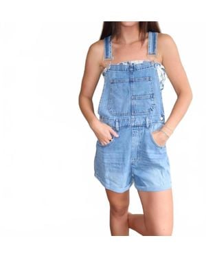 Bucketlist Front Bib Pocket Denim Overalls - Blue