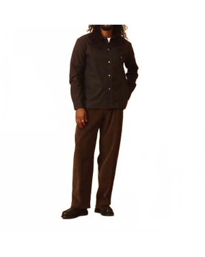 KNICKERBOCKER Canal Pleated Corduroy Cotton Pant - Brown