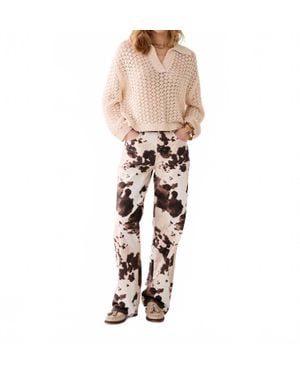 Summum Baggy Straight Leg Pants - Natural