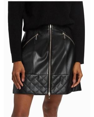 Tahari Wanda Vegan Leather Mini Skirt - Black