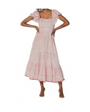 Cleobella Flutter Sleeve Maxi Dress - Pink