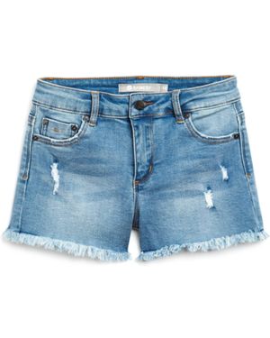Tractr Girl's Tween Brittany Distressed Denim Short - Blue