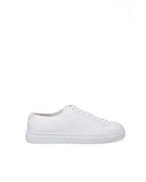 Doucal's Minimalist Smooth Leather Low-Top Sneakers - White