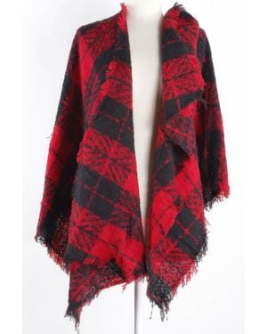 TRUEDAMES Classic Plaid Winter Scarf - Red