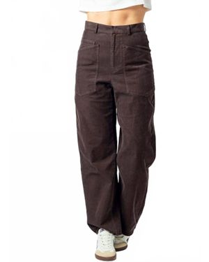 Sundays Colette High Waisted Corduroy Pants - Metallic