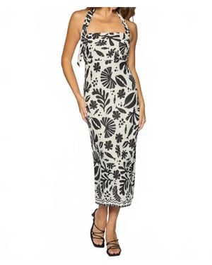 Lost + Wander Tropical Bliss Midi Dress - Black