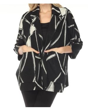 Joseph Ribkoff Abstract Jacquard Boxy Jacket - Black