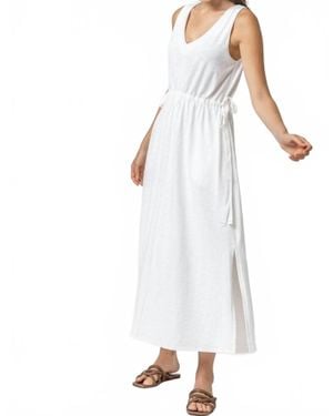 Lilla P Drawcord Waist Maxi Dress - White