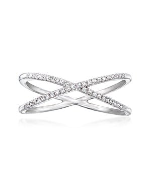 RS Pure By Ross-Simons Diamond Crisscross Ring - White