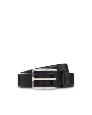 BOSS Leather Belt With-Tone Pin Buckle - Black