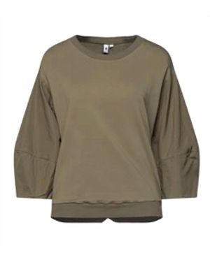 European Culture Weave Fleece Sweatshirt - Green