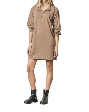 Lilla P Half Zip Dress - Natural